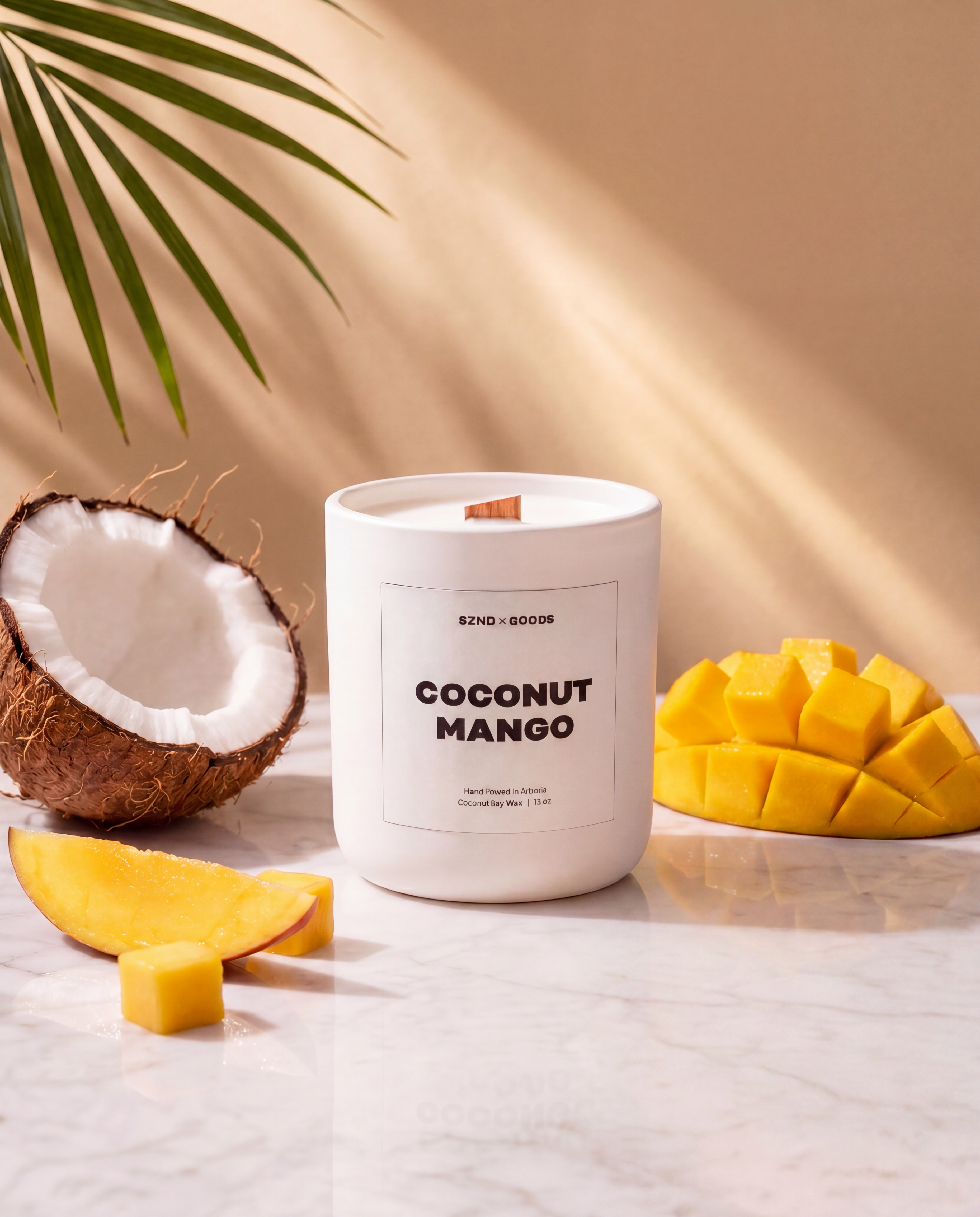Coconut Mango Wooden Wick Candle