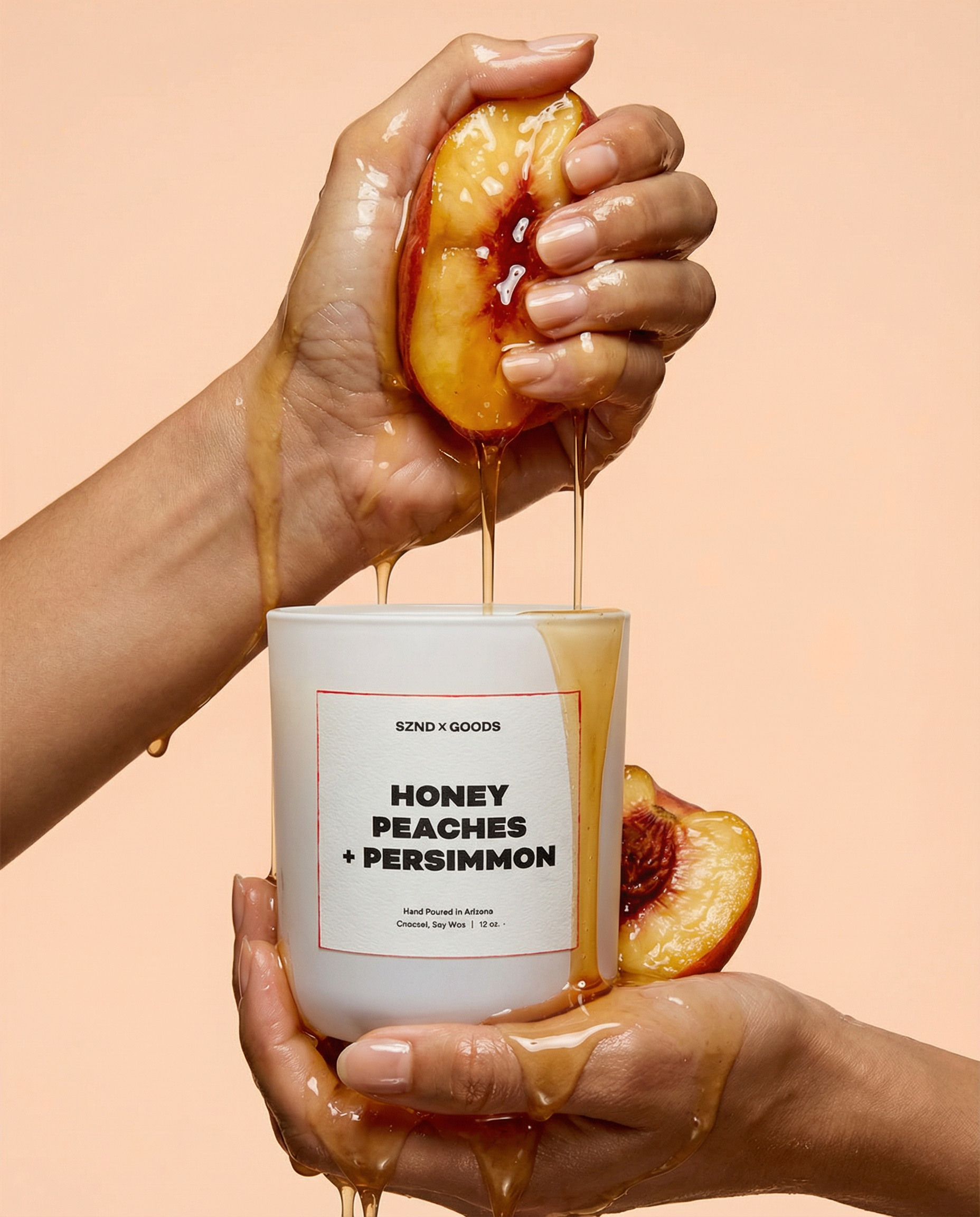 Honey Peaches + Persimmon Wooden Wick Candle