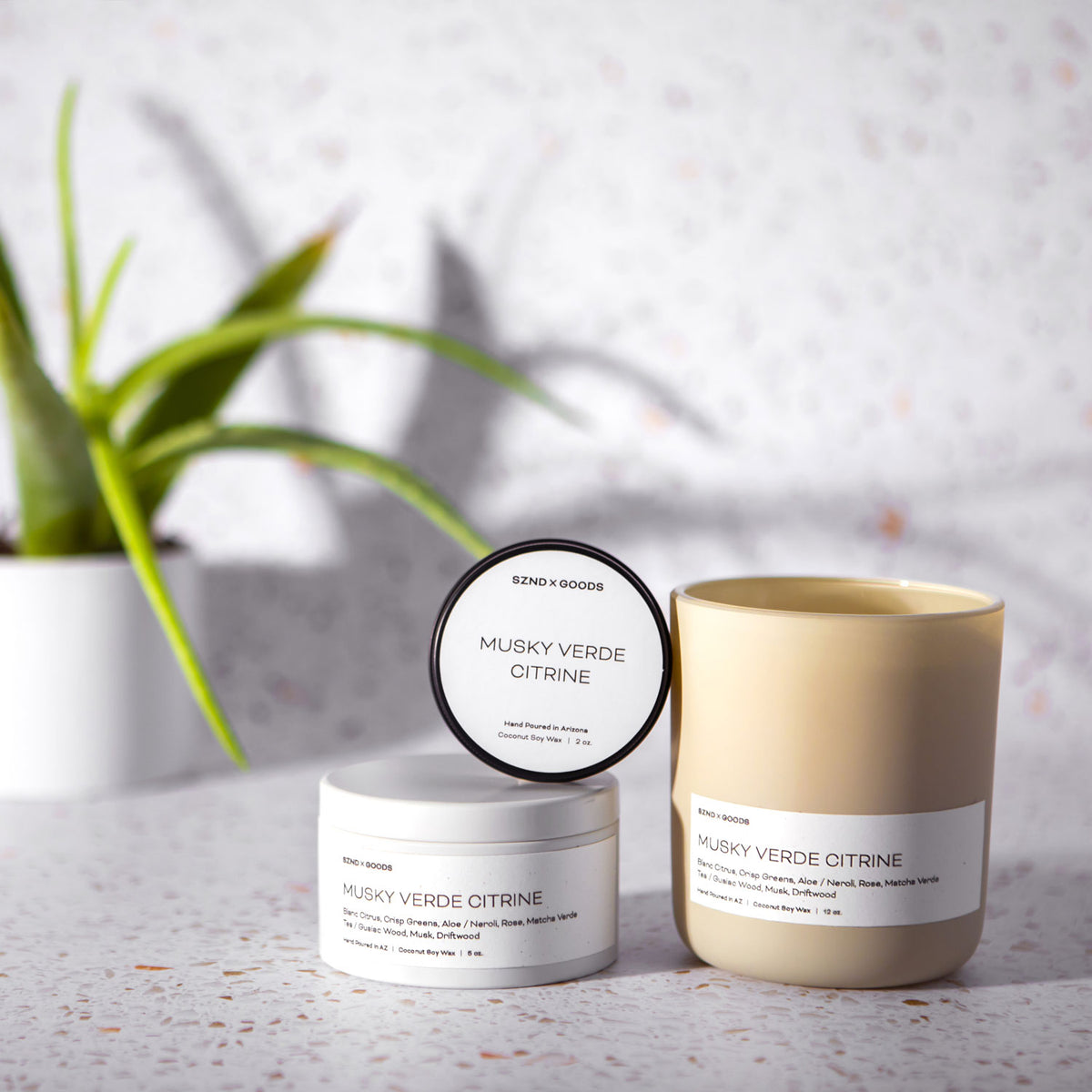 The Musky Verde Citrine candle set