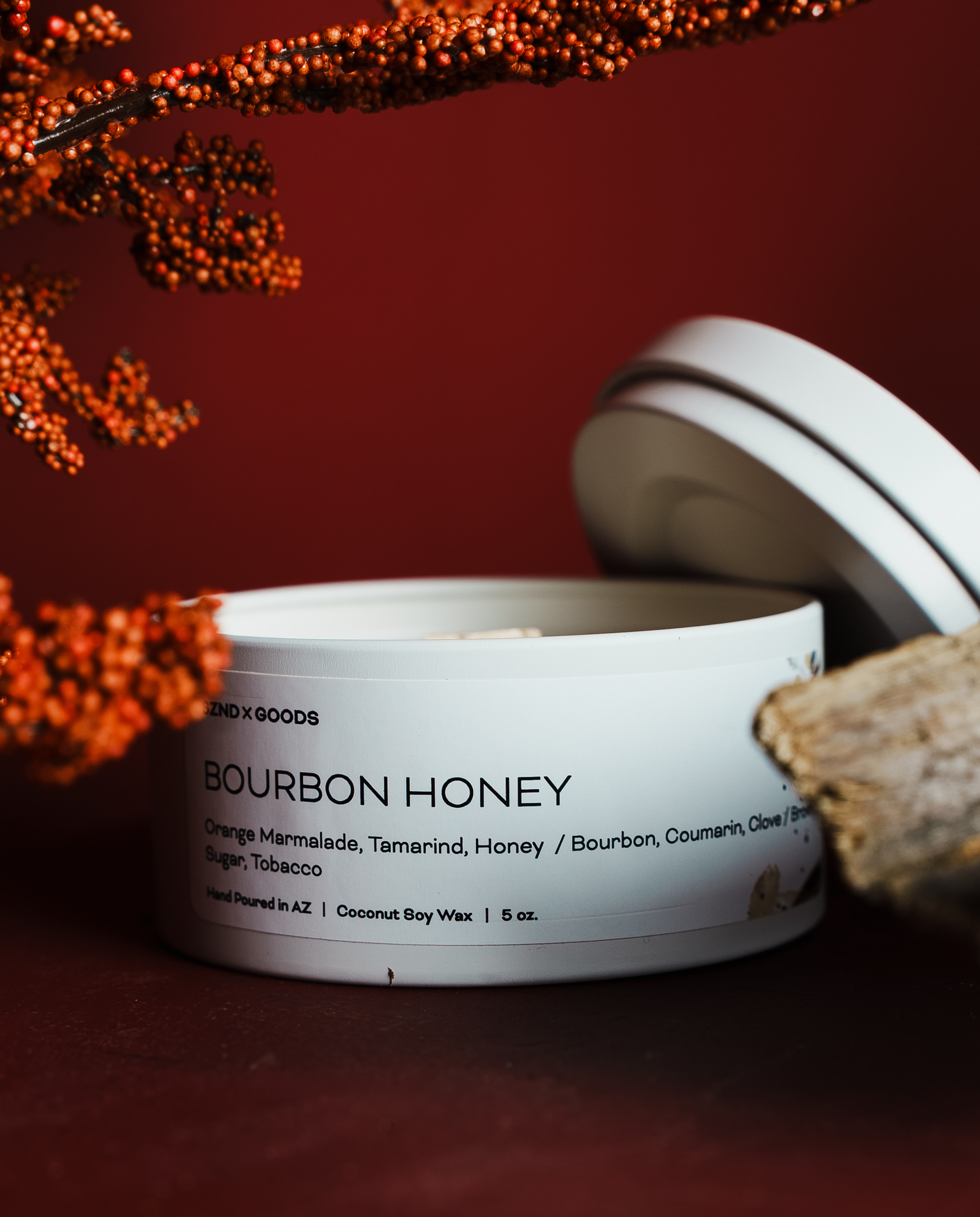 Bourbon Honey Wooden Wick Candle