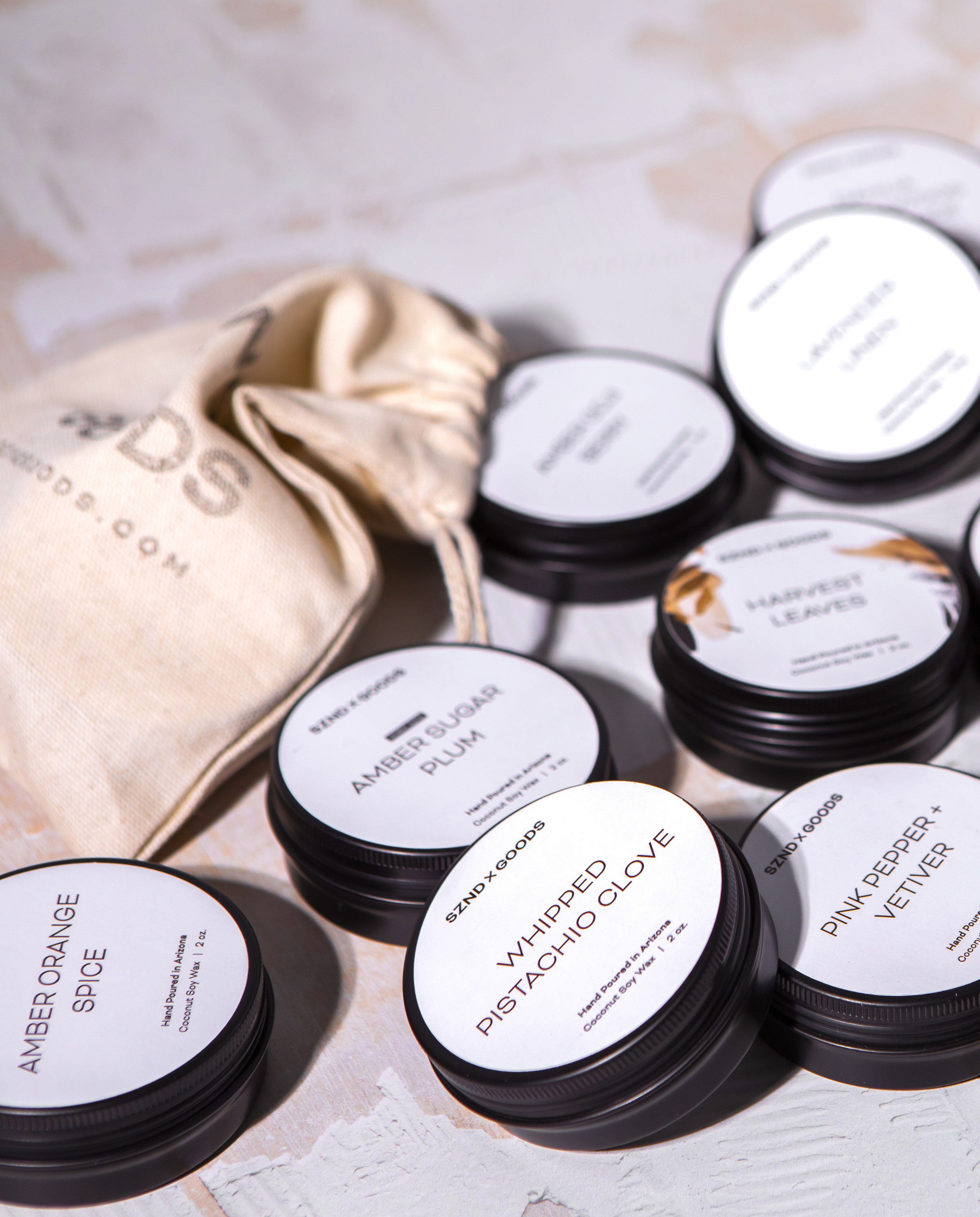 SZND GOODS Wooden Wick Candle Sampler Pack