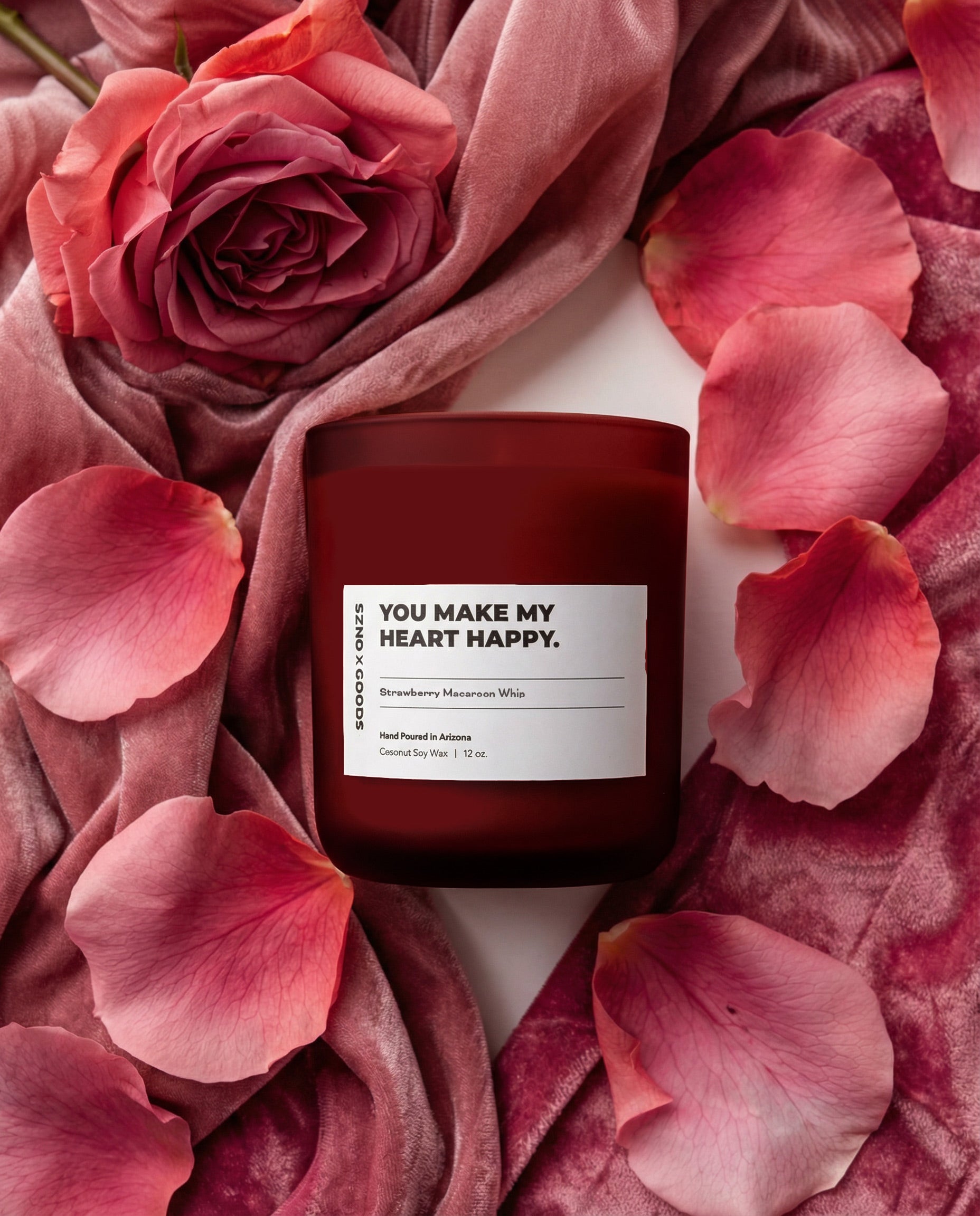 Strawberry Macaroon Whip Wooden Wick Candle