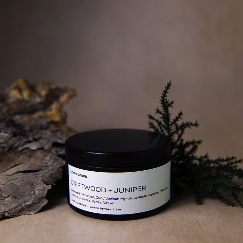 Driftwood & Vetiver |Gold Lid/ 12oz/Wooden Wick/ Pure Soy Candle