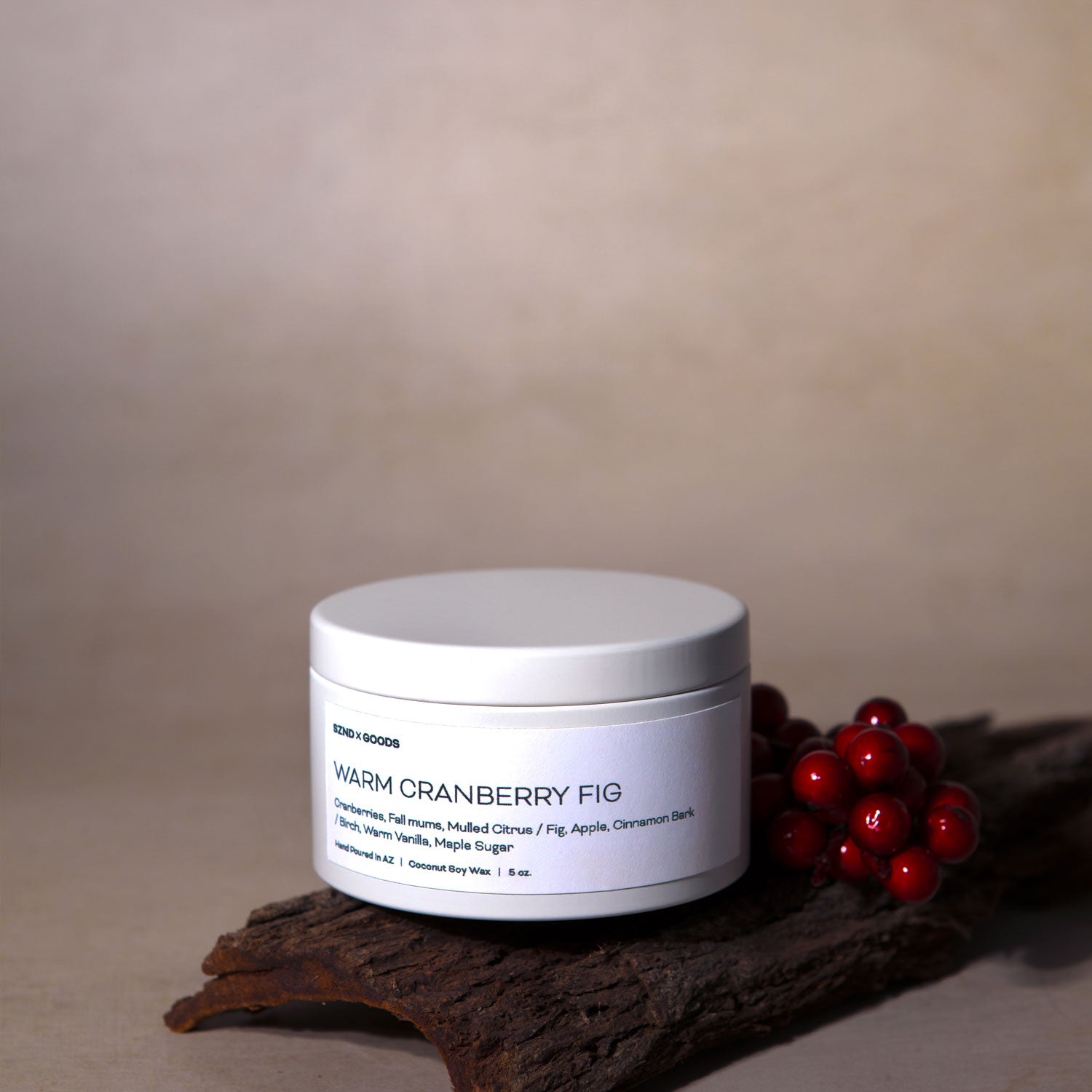 Warm Cranberry Fig 5oz candle.