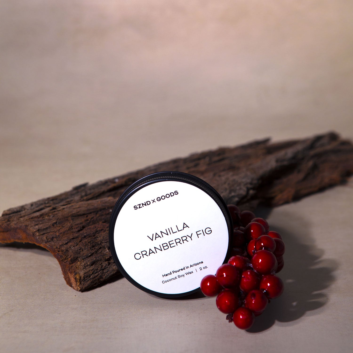 Warm Cranberry Fig 2oz candle.