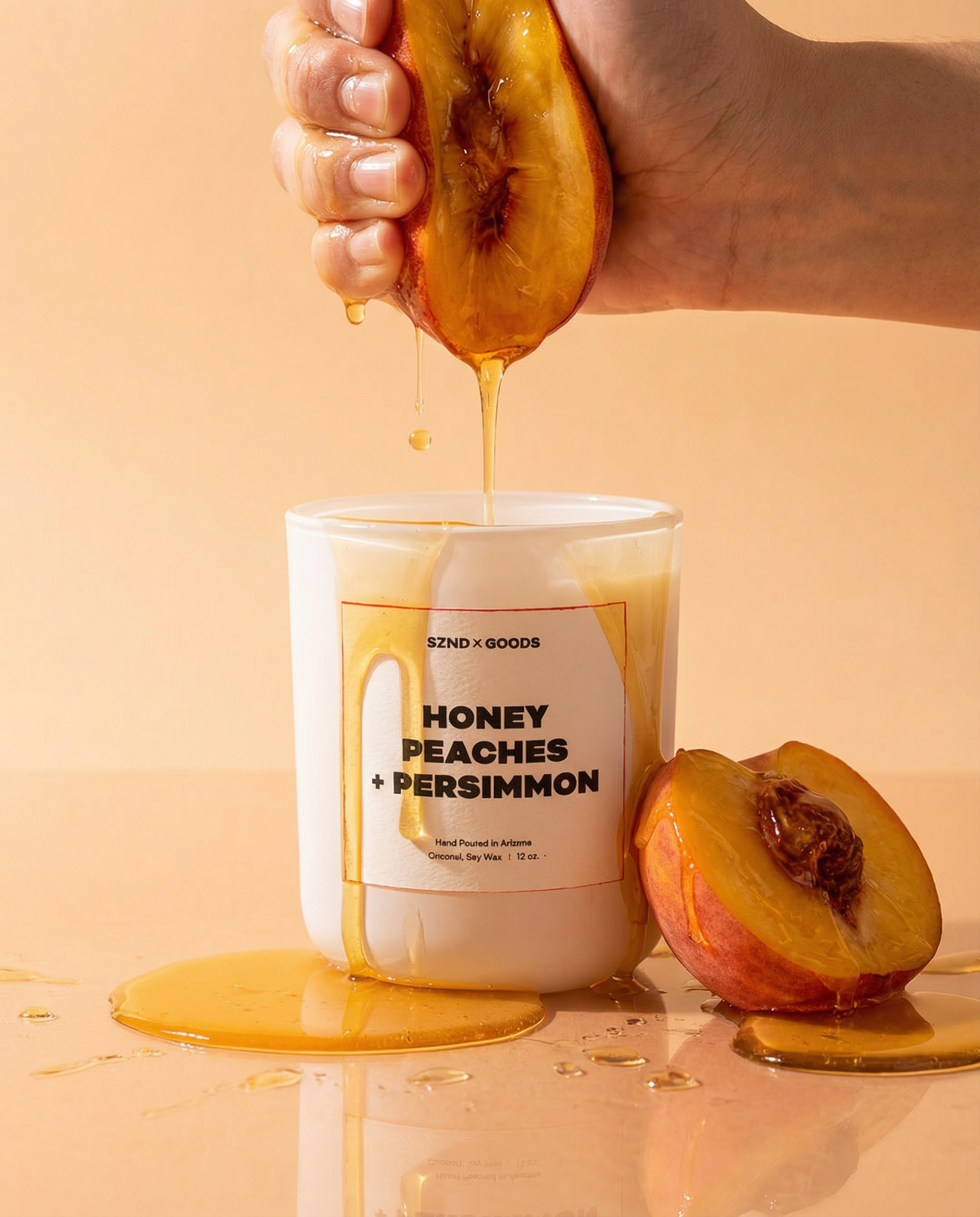 Honey Peaches + Persimmon Wooden Wick Candle