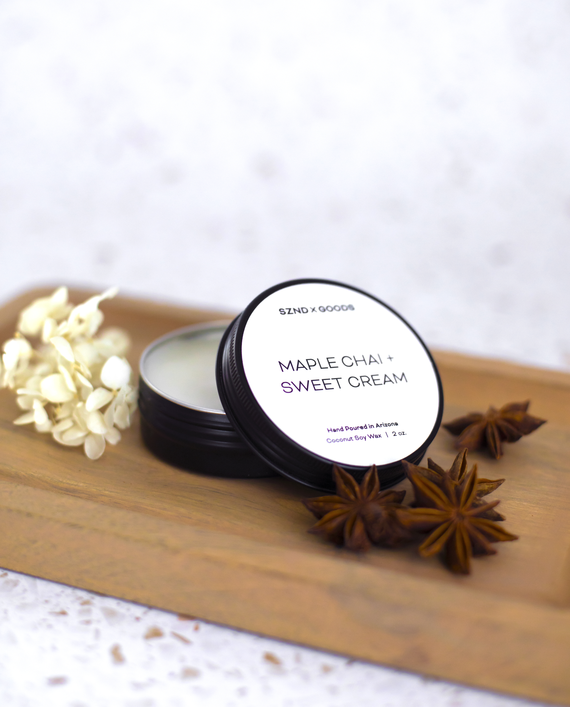 Maple Chai + Sweet Cream Wooden Wick Candle