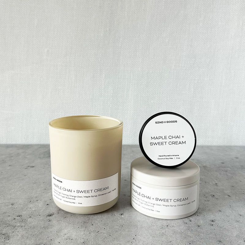 Maple Chai and Sweet Cream candle collection set