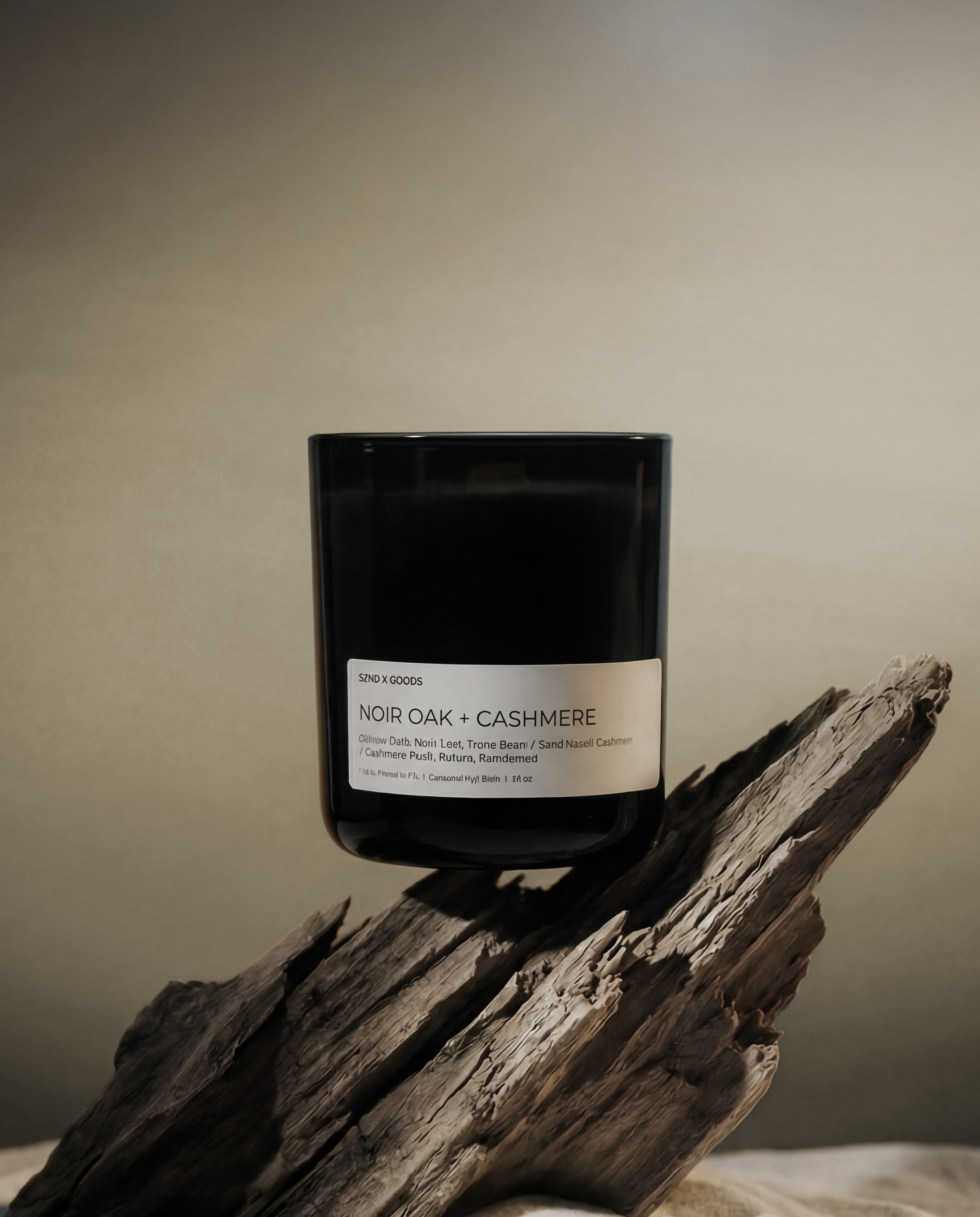 Noir Oak + Cashmere Wooden Wick Candle