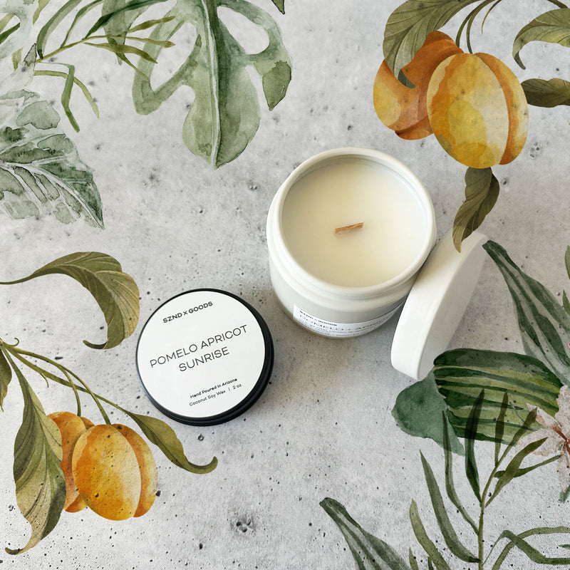 Pomelo Apricot is a juicy, citrus wooden wick candle that you'll wanna get with this bundle.