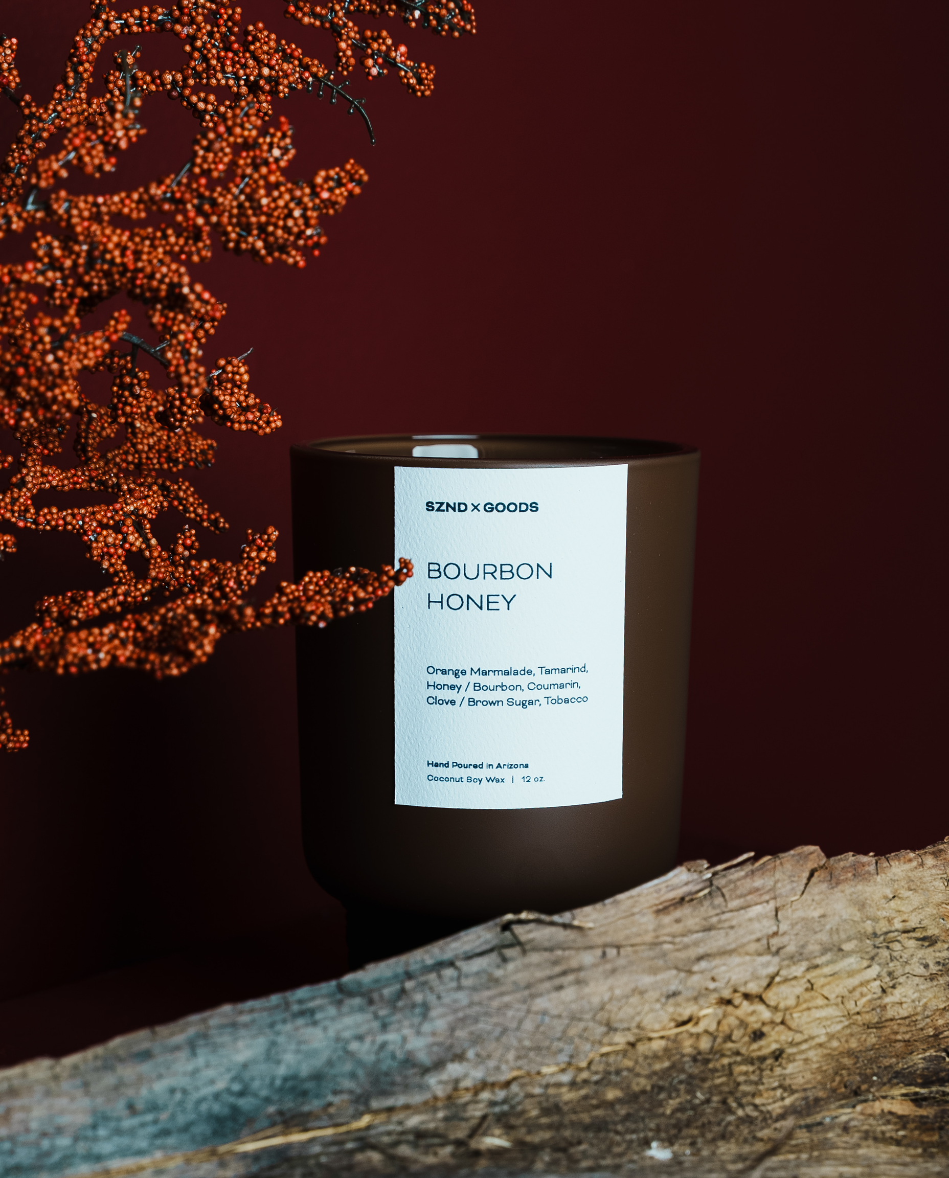 Bourbon Honey Wooden Wick Candle