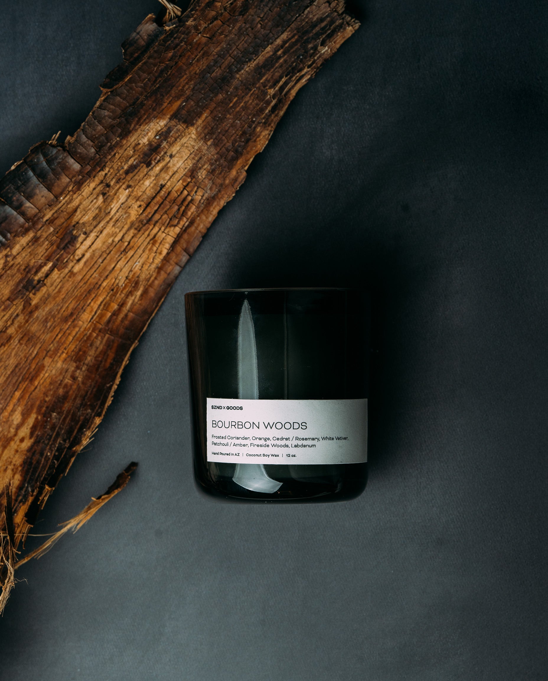 Bourbon Woods Wooden Wick Candle