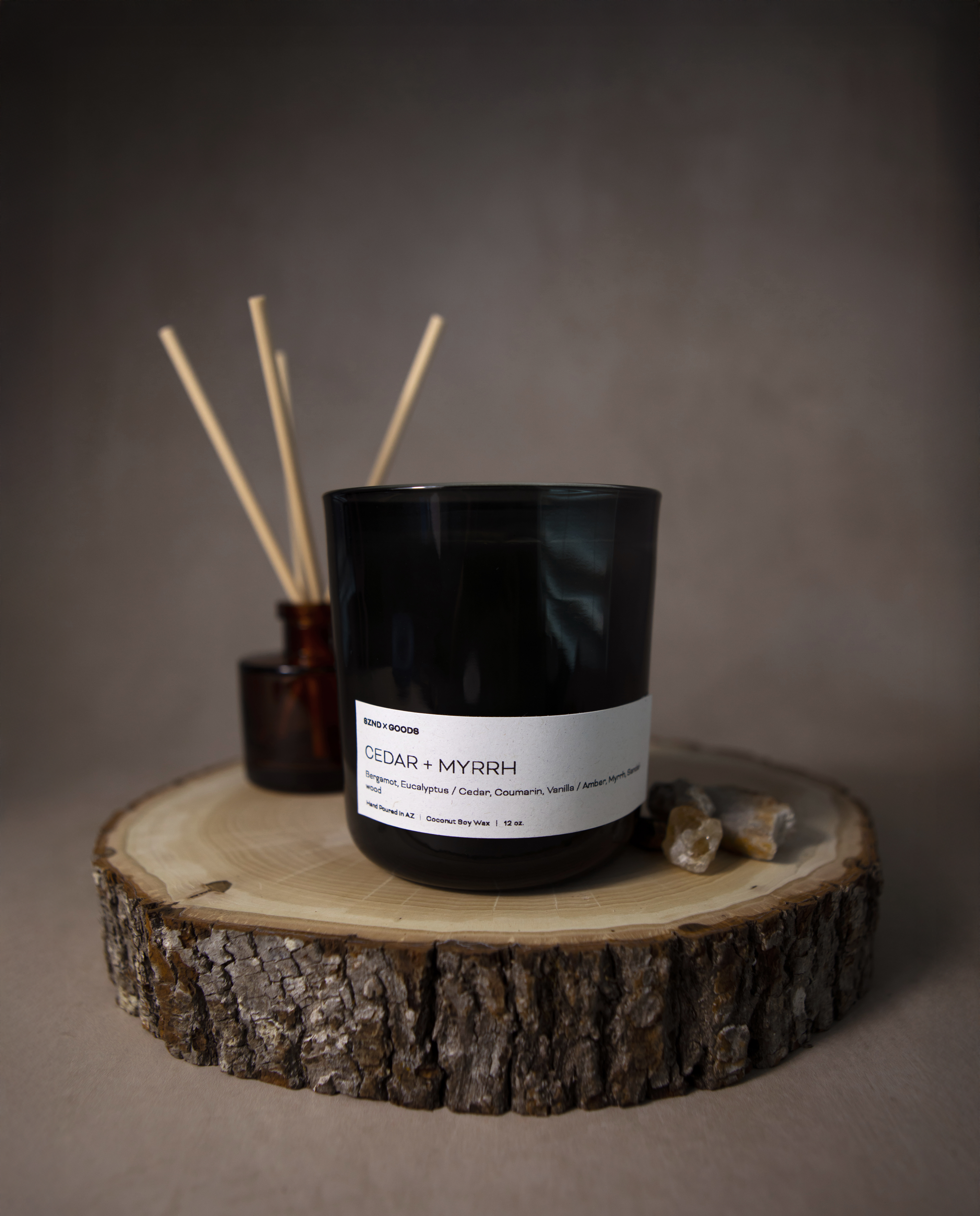 Cedar + Myrrh Wooden Wick Candle