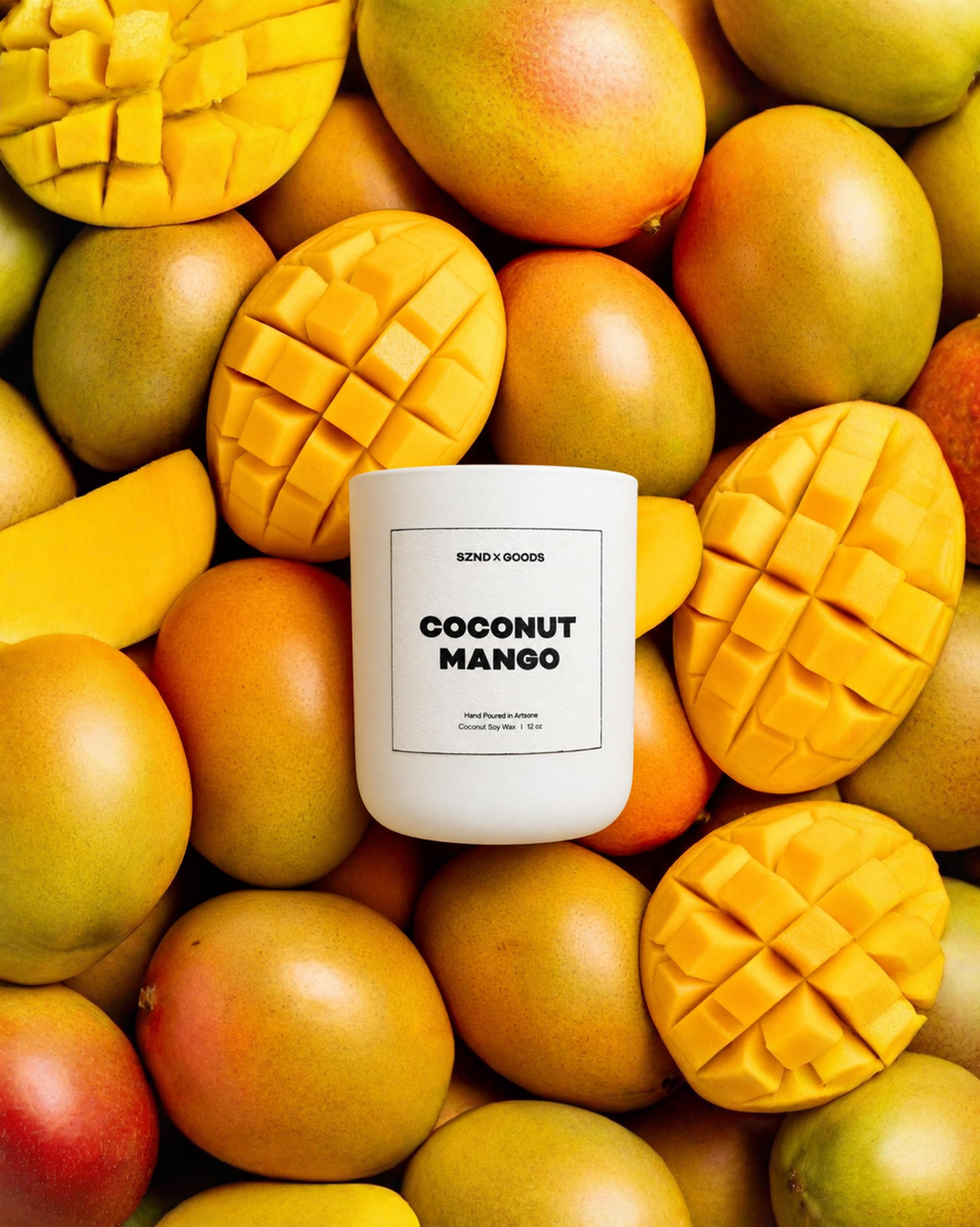 Coconut Mango Wooden Wick Candle