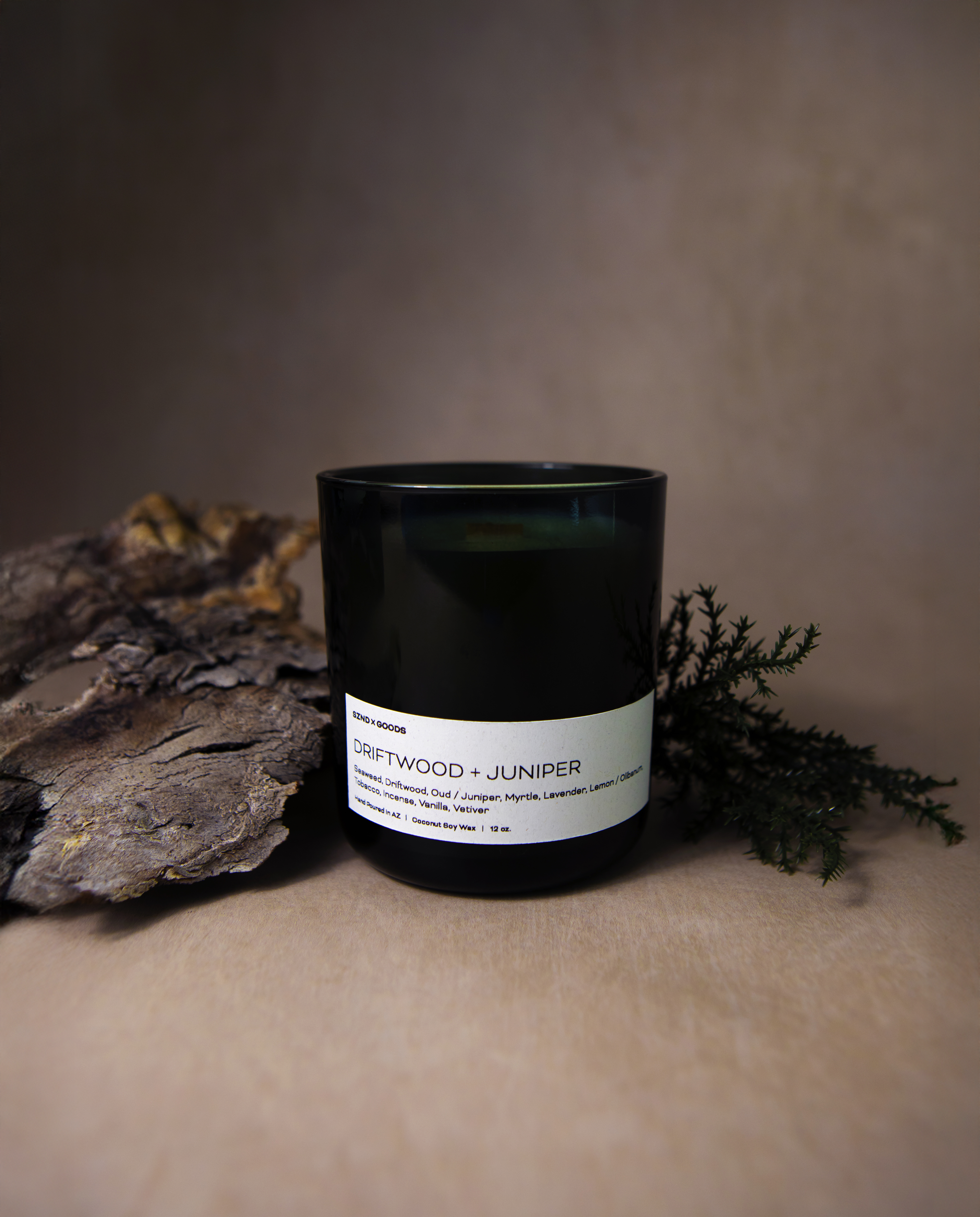 Driftwood + Juniper Wooden Wick Candle