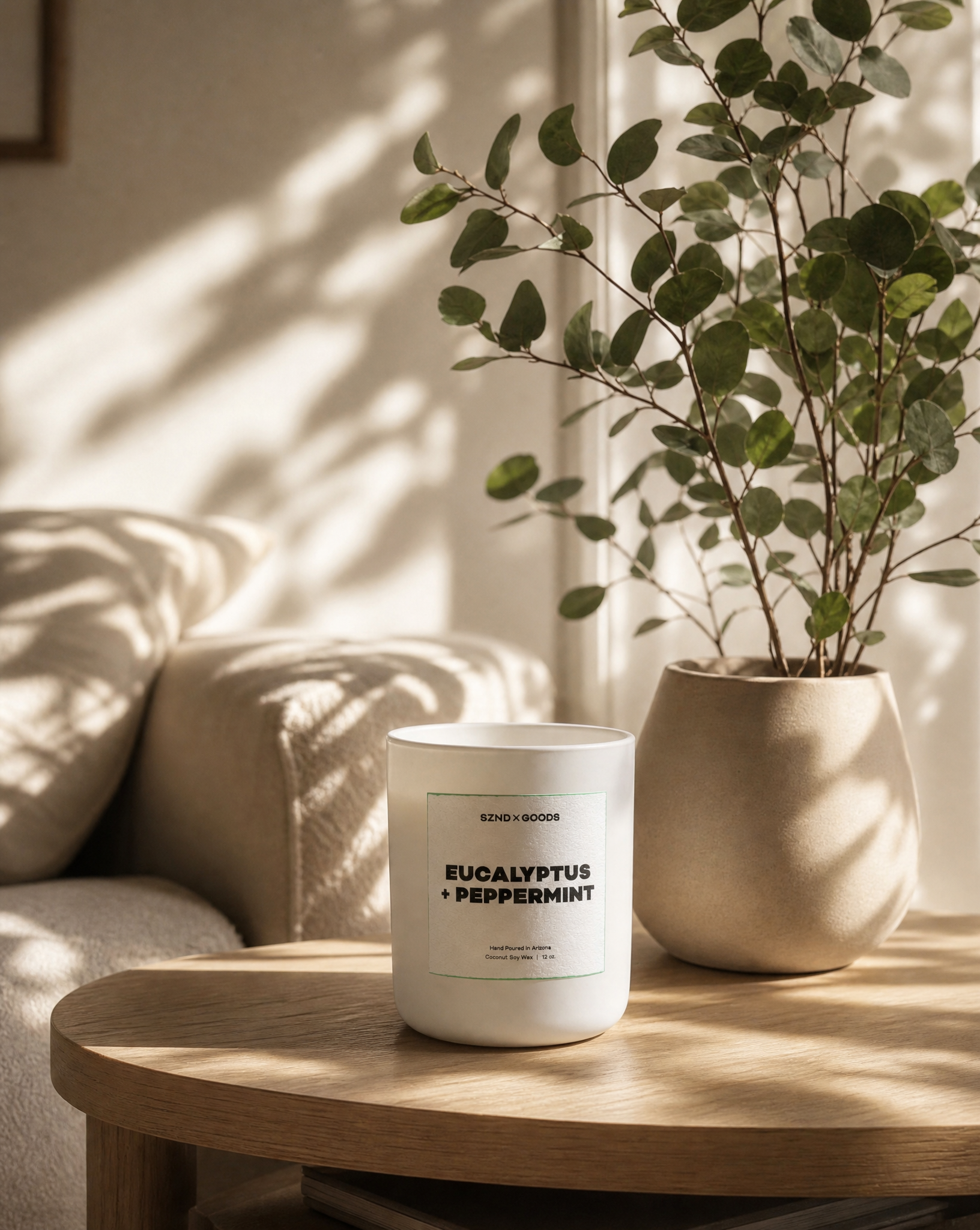 Eucalyptus + Peppermint Wooden Wick Candle