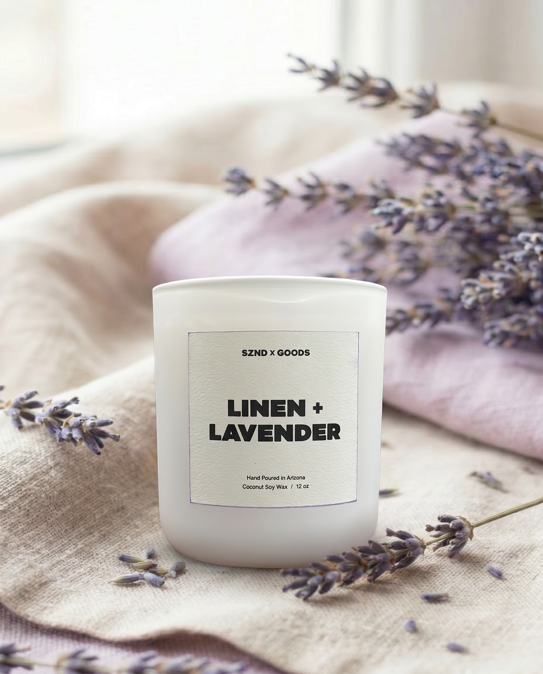 Linen + Lavender Wooden Wick Candle