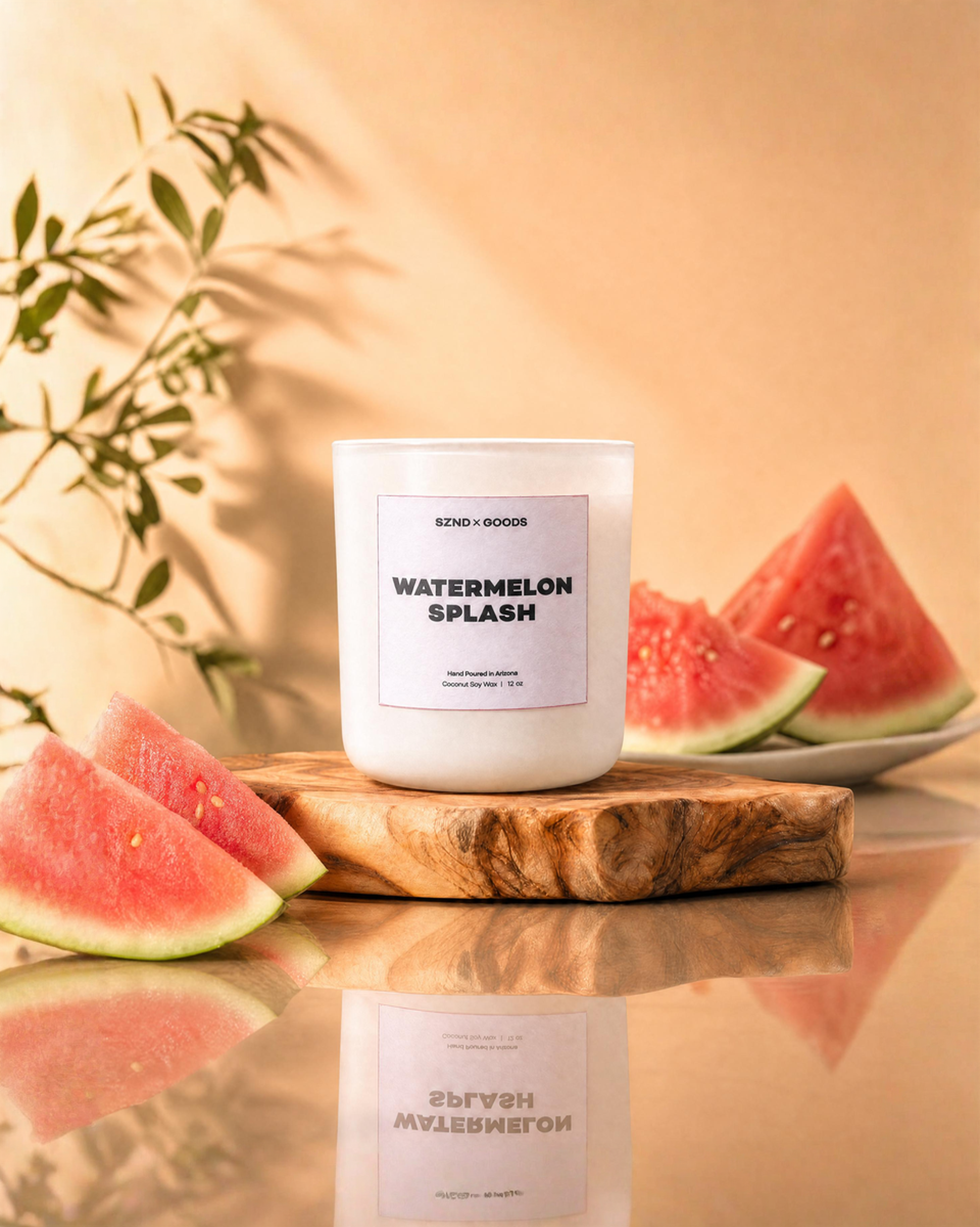 Watermelon Splash Wooden Wick Candle