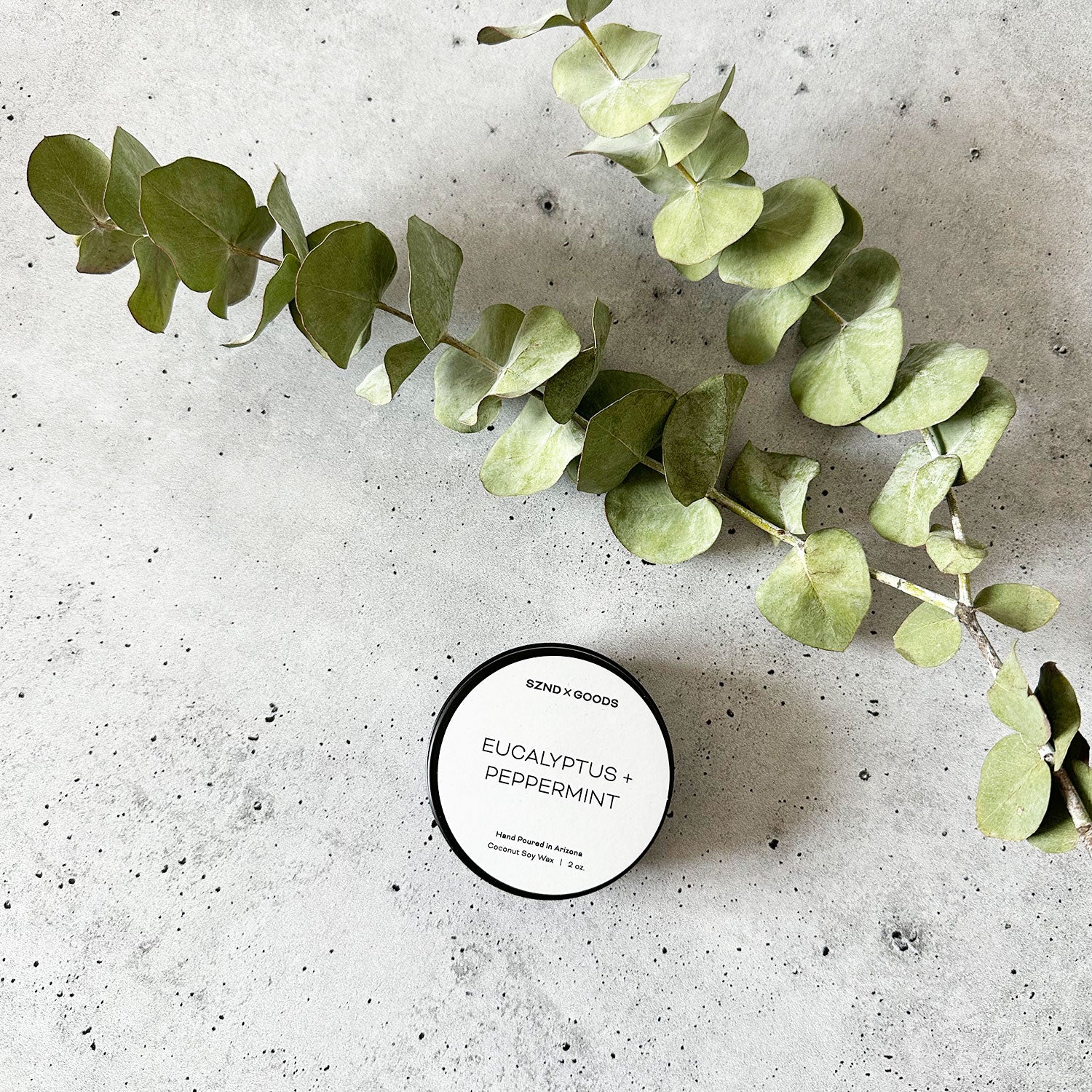 Two ounce Eucalyptus and Peppermint mini travel tin