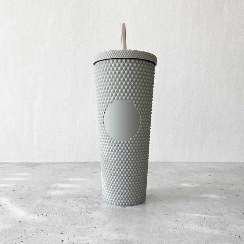 Gray diamond studded tumbler for your beverages